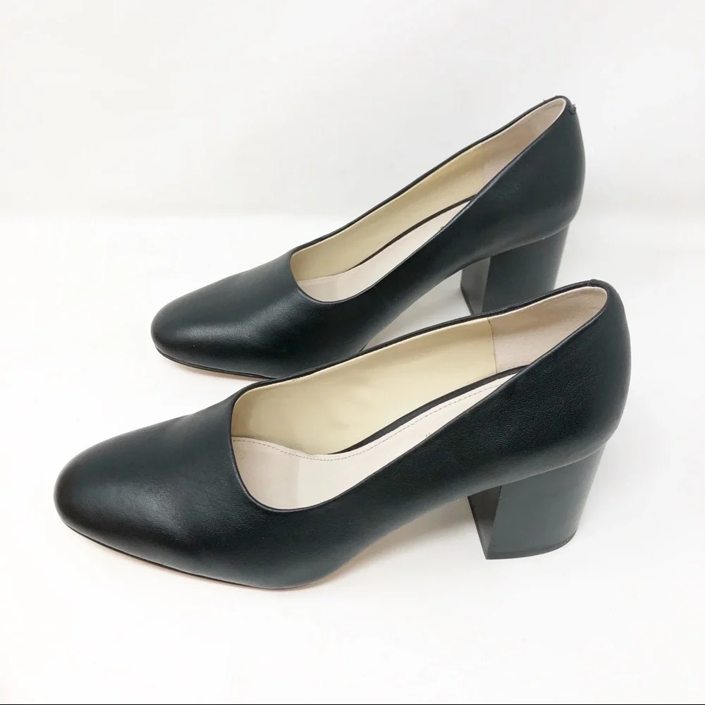 Louise Et Cie Jianna stacked heel leather pumps - Picture 3 of 6